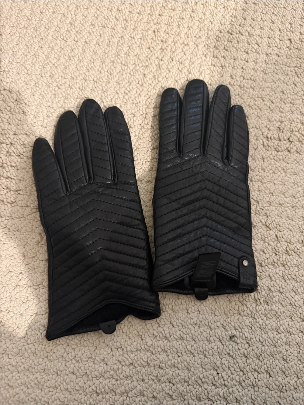 Black Leather Mackage Gloves